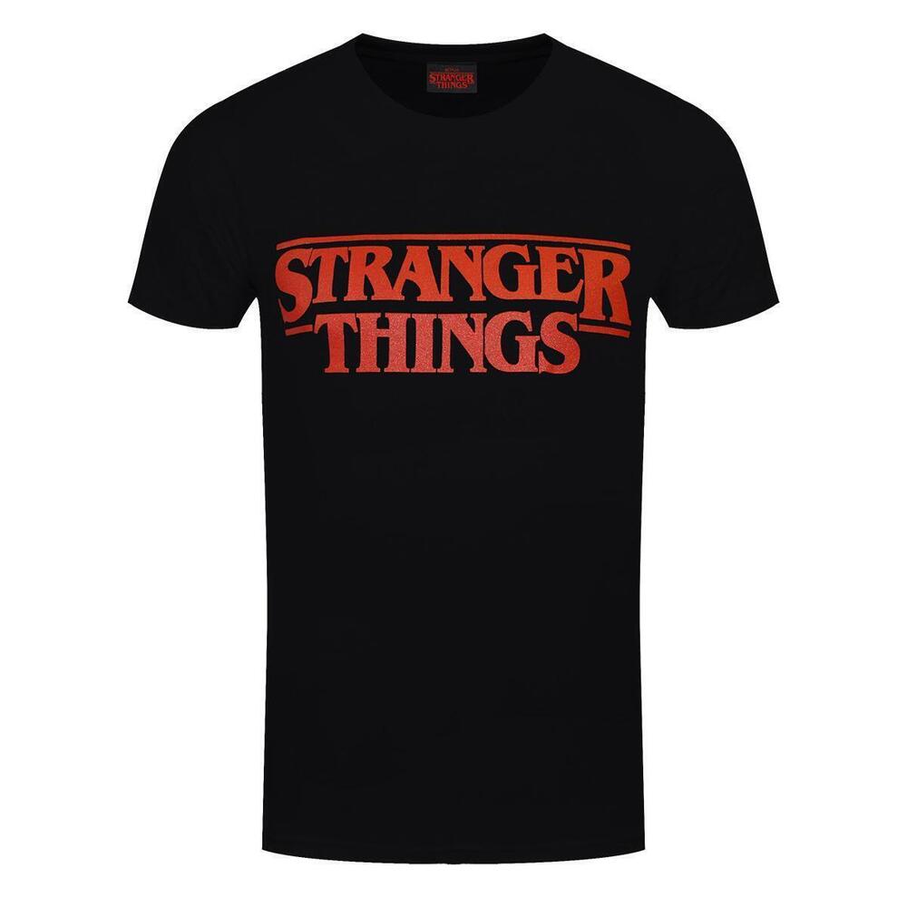 Stranger Things Logo Mens Black Tshirt